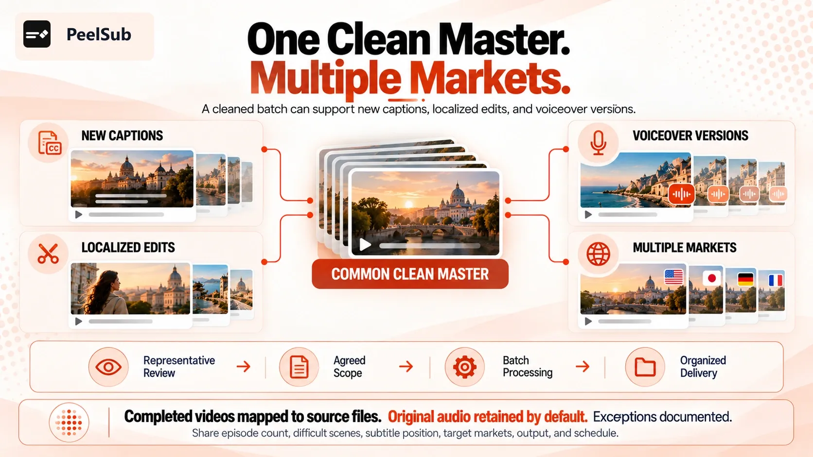 One clean master supports multiple markets