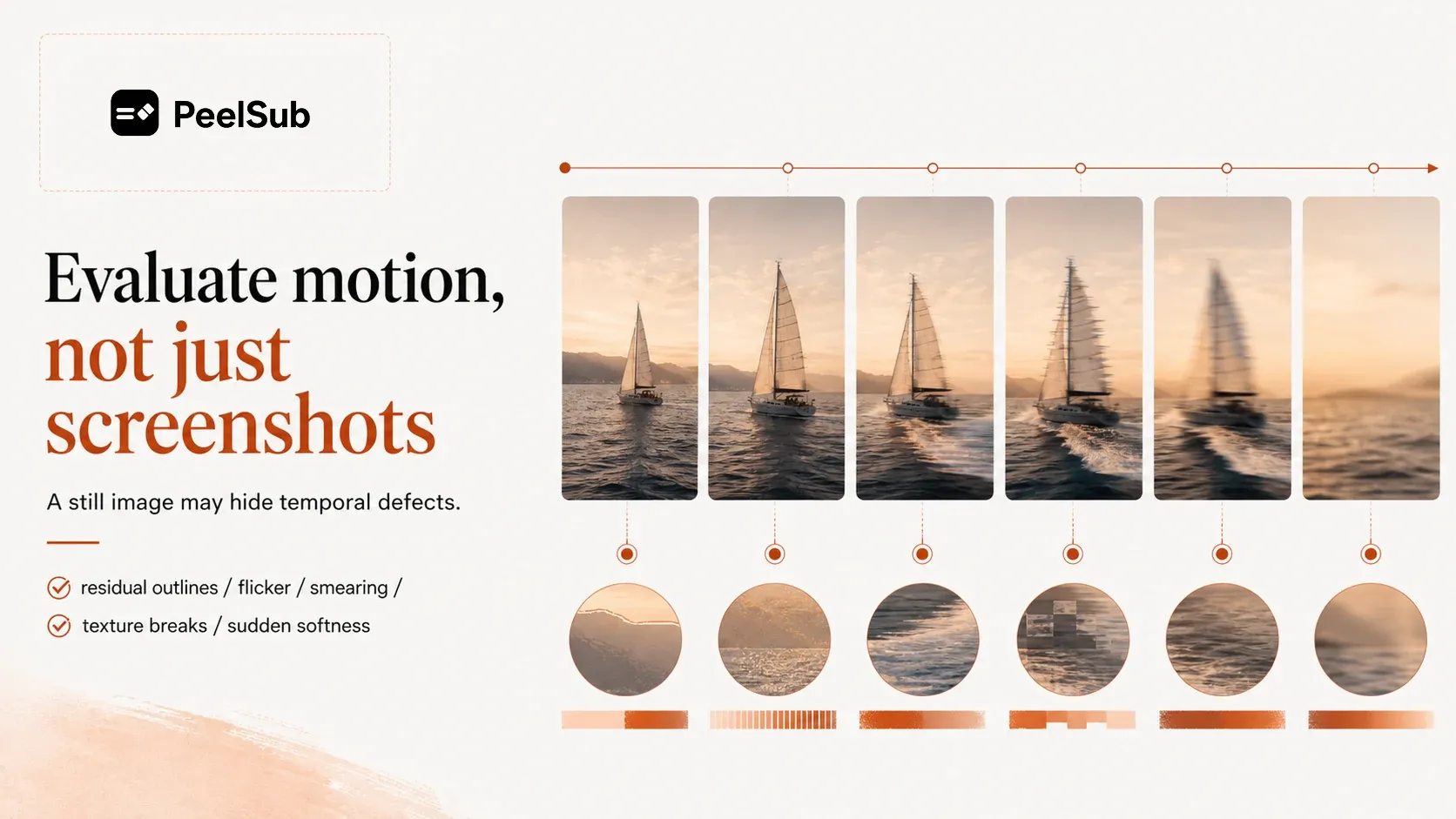 PeelSub demonstrates motion-based checks for subtitle removal instead of still screenshots
